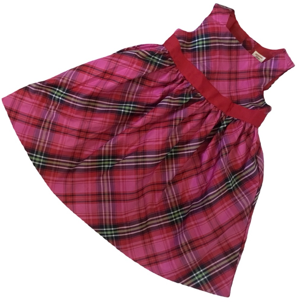 Gap Taffeta Holiday Pink and Black Plaid Dress. Sz. 2